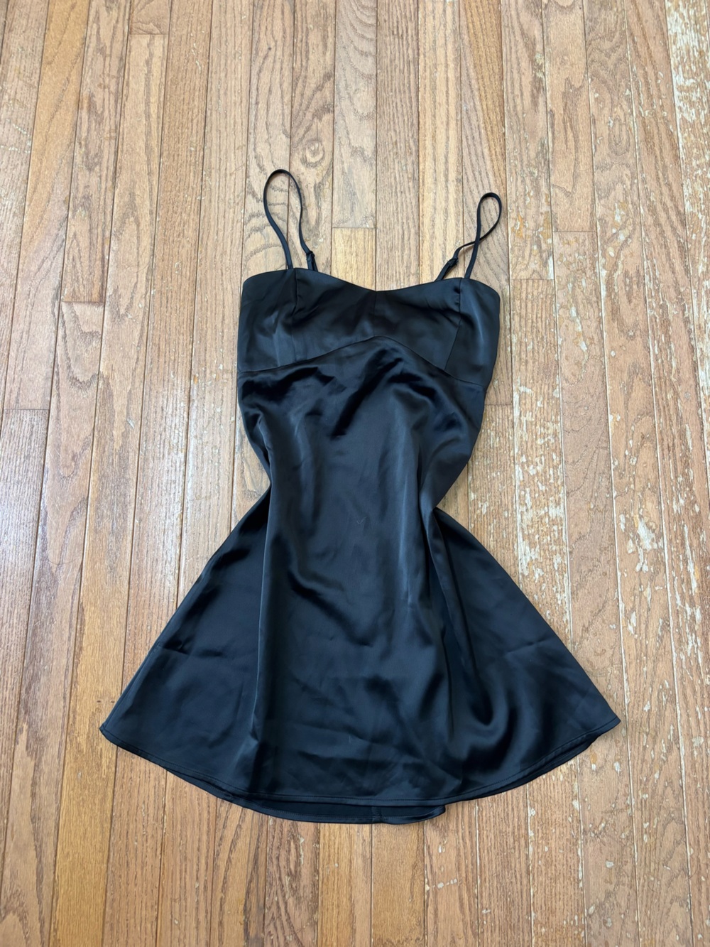 Urban Outfitters Black Satin Mini Slip Dress